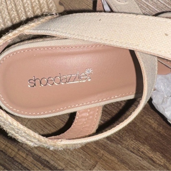 Shoe Dazzle Cream Espadrille Wedges Shoes Women Size 10 Ankle Straps Spring - Picture 7 of 7